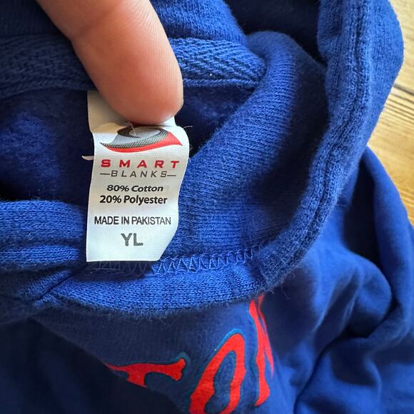 Smart Blanks Boston Red Socks blue logo hooded sweatshirt SIZE L - Picture 3 of 4